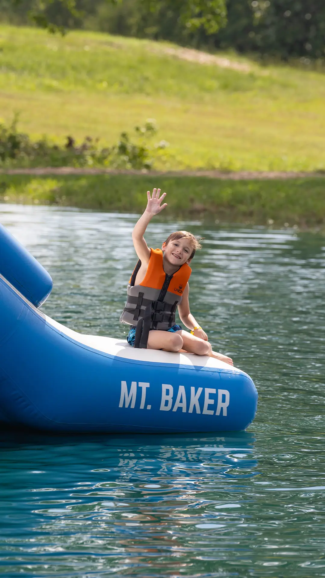 Brookhill Ranch campers enjoying fun swim at the lake
