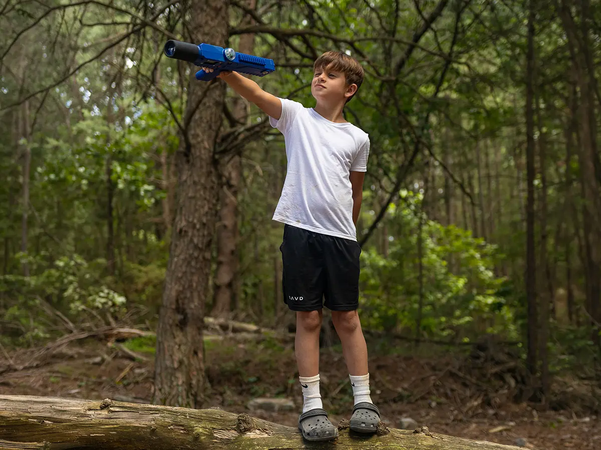 Campers playing laser tag at Brookhill Ranch
