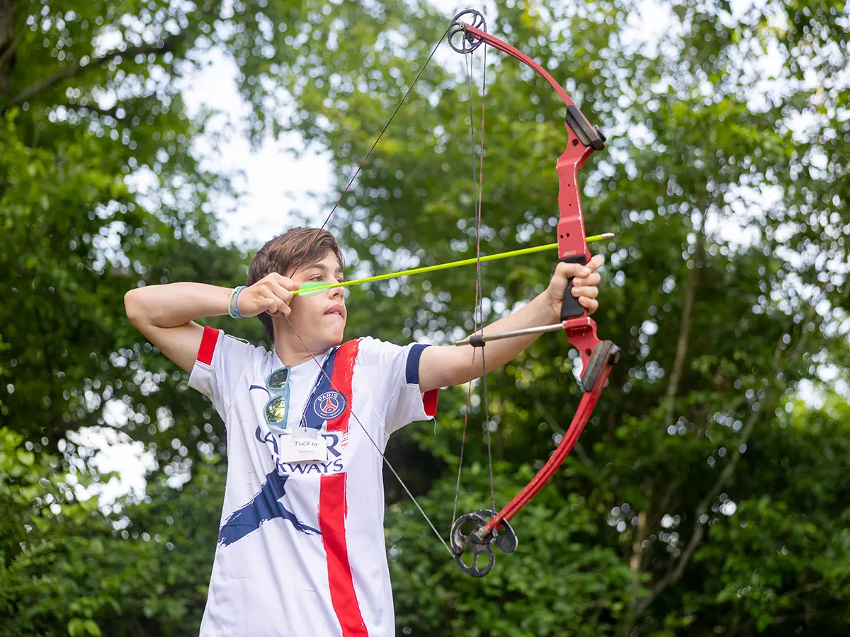 Campers at the archery range at Brookhill Ranch